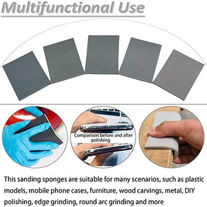 10 PCS 600 Grit 4.5 x 5.5 Inch Sanding Sponge Set, Wet or Dry Hand Sanding Sponges Sheet, Flexible Soft Foam Sand Block for Drywall, Corner Contour, Metal Wood - style: 600 Grit