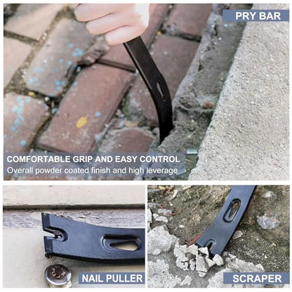 4-Piece Flat Pry Bar Crowbar Set High Carbon Steel Forged