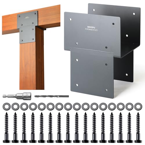 2 Pack Heavy Duty 8x8 (Actual 7.5"x7.5") Stainless Steel Post Caps Tie Bracket , Fit Connecting Wood Gazebo, Deck Patio Post and Wood Beams Bracket ( Dark Ggray) - size: Standard 8"x8"(Actual 7.5"x7.5")