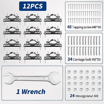 Colinktool Steel 2 Wood Fence Bracket,Chain Link Wood Adapter-12 Pack,Black