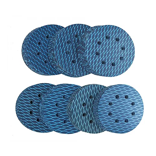Fish Scale 5 Inch 8 Hole Sanding Disc Hook and Loop 70 PCS Blue - style: 5 inch Mixing grit