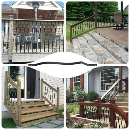 Akenow Deck Balusters, 36"x1", 51 Pack Metal Deck Spindles with Screws - size: 36 Inch