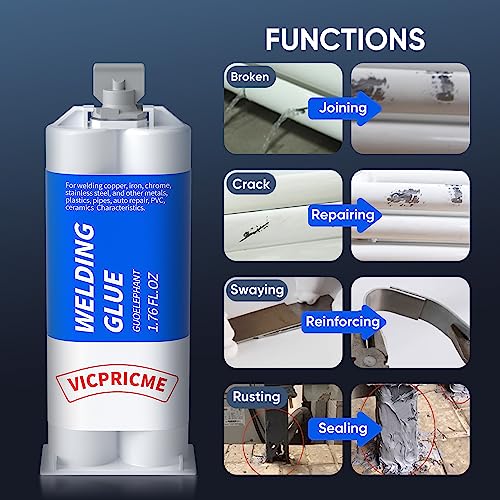 24 Pack Metal Glue,1.76oz 2 Part 5 Min Epoxy Glue, High Strength High Temperature Resistant Adhesive Body Filler, Marine Sealant,Liquid Steel Cold Weld Plastic,Aluminum,Wood,Marine epoxy Putty Repair - size: 24pcs