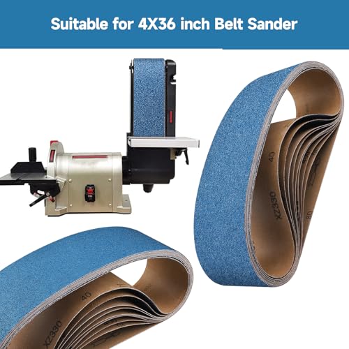 8-Piece Premium 4 x 36 Inch Zirconia Sanding Belts 60 Grit - color: 60 Grit, size: 4x36 Inch