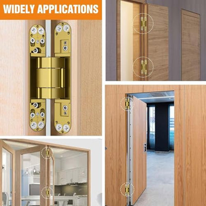 7" Hidden Door Hinge/Concealed Hinges,Invisible Hinges - color: Gold, size: 7 inches
