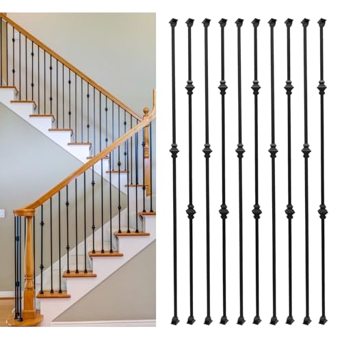 Sidasu 10-Pack Wrought Iron Balusters Knuckle Design - size: 10 pack, style: Knuckle Baluster