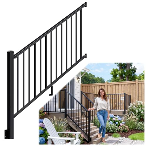 Egadis 1 Pack 36 in x 6 ft Modular Side Mount Aluminum Stair Railing Kit - color: Stair 6ft-P1
