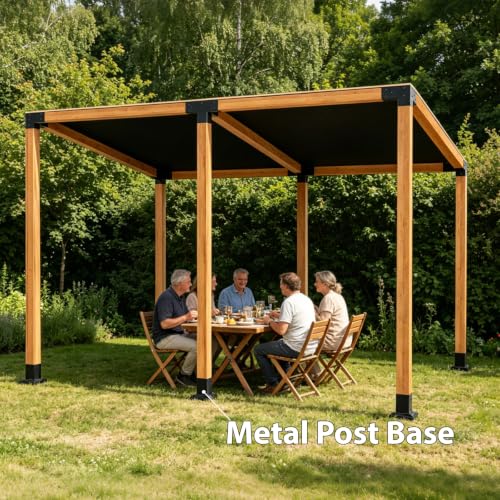 4 Pack 4x4 Post Base with Decorative Cover, Iron Post Base - size: 8-Pc Kit: 4P Base+4P Base Cover
