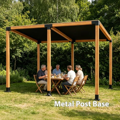 4 Pack 4x4 Post Base with Decorative Cover, Iron Post Base - size: 8-Pc Kit: 4P Base+4P Base Cover