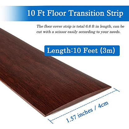 FONUNO Vinyl Floor Transition Strip Self Adhesive Threshold Strip 1.57" W - color: Coffee, size: 4cm, 10Ft