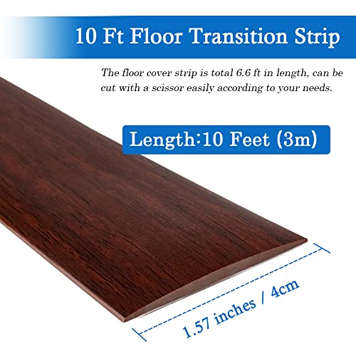 FONUNO Vinyl Floor Transition Strip Self Adhesive Threshold Strip 1.57" W - color: Coffee, size: 4cm, 10Ft