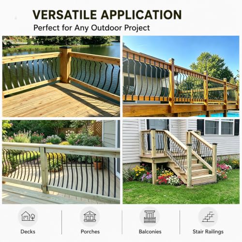 61 Pack 32.25" Deck Balusters, Heavy Duty Deck Railing with Screws - size: 32.25 IN