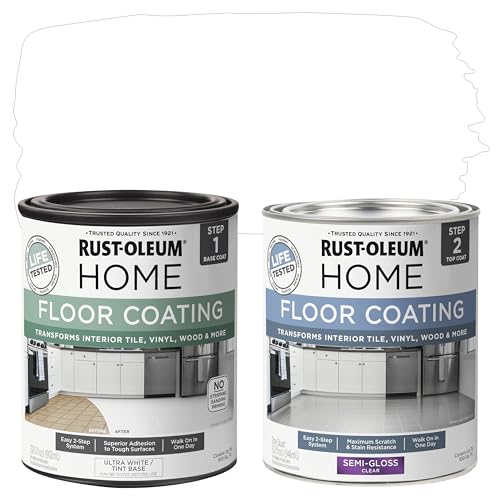 Rust-Oleum Home Interior Floor Semi-Gloss Ultra White Coating Kit - color: Ultra White