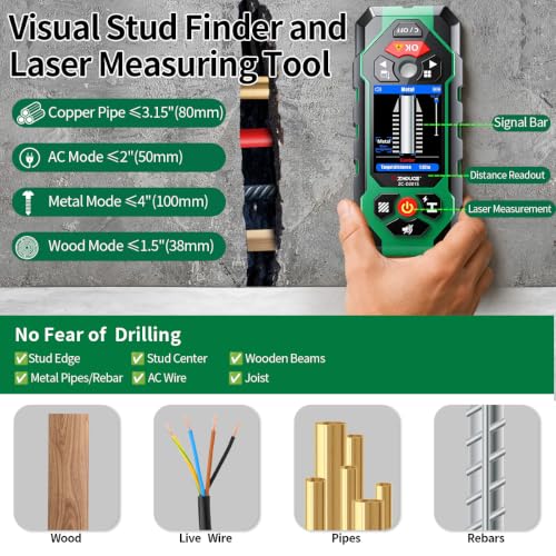 201S Stud Finder Wall Scanner,Laser Measuring Tool and Digital Level