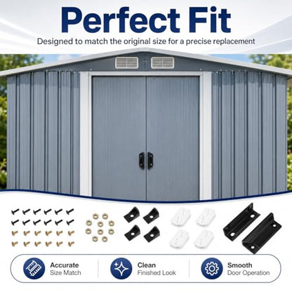 Shed Door Handle & Hardware Kit for Arrow Sheds, DK100-A Slides & Guides - color: Black