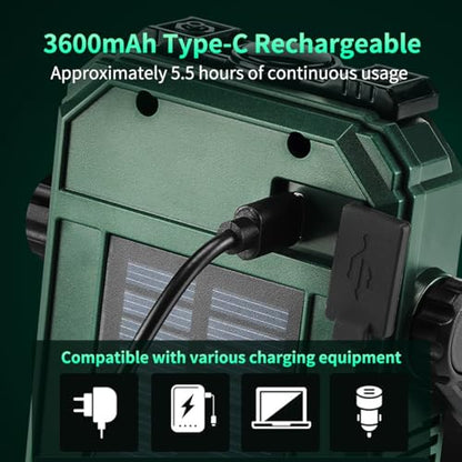 LED Work Light, 2000LM Portable Work Light, Work Lights on Stand Rotatable Stand and Handle, Hook Design LED Flood Light for Workshop Garage, Construction Site