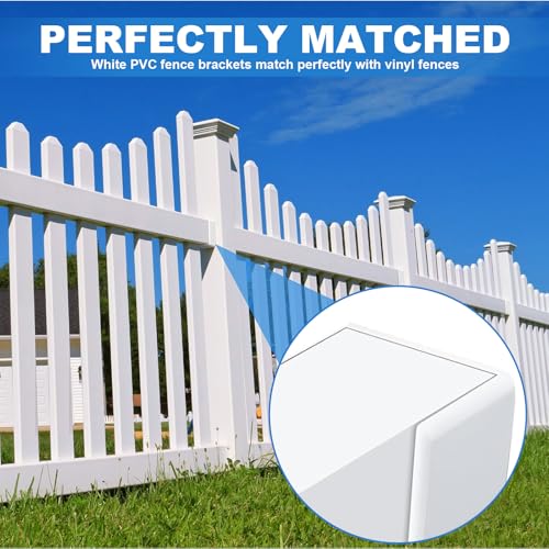 Nuanchu 20 Pcs Vinyl Fence Brackets, 2'' X 6'' - size: 2" x 6"