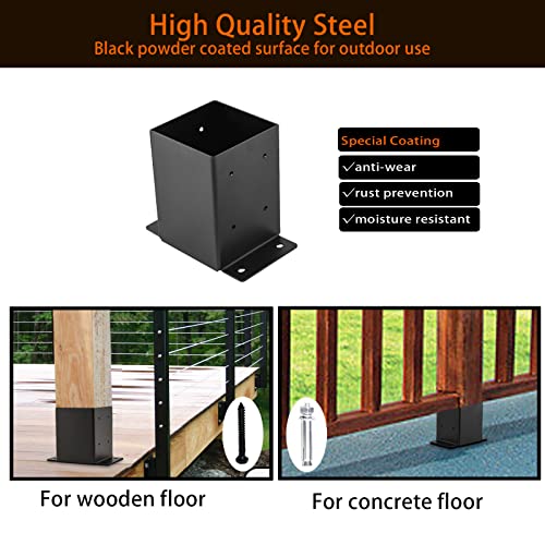 4x4 Post Base 8PCS,Post Brackets(Inner Size 3.6"x3.6") - size: 4''X4''