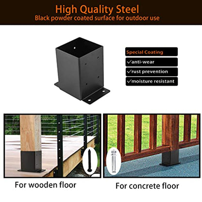4x4 Post Base 8PCS,Post Brackets(Inner Size 3.6"x3.6") - size: 4''X4''