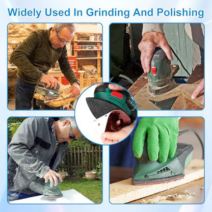 55Pcs Mouse Detail Sander Sandpaper, 5 Hole Triangle Sanding Pads
