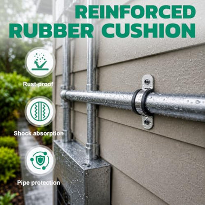 OURU 3 Inch Pipe Strap Fits 2.99"/75.9-76mm OD, Rubber U Bracket,6PCS - size: 3"
