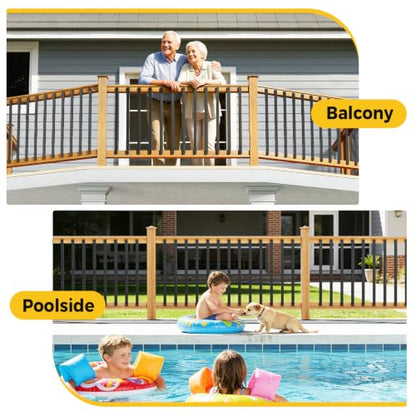 CAMMOO 110 Pcs 38"Rectangular Deck Balusters, Straight Spindles Railing Kit - size: 38 Inch