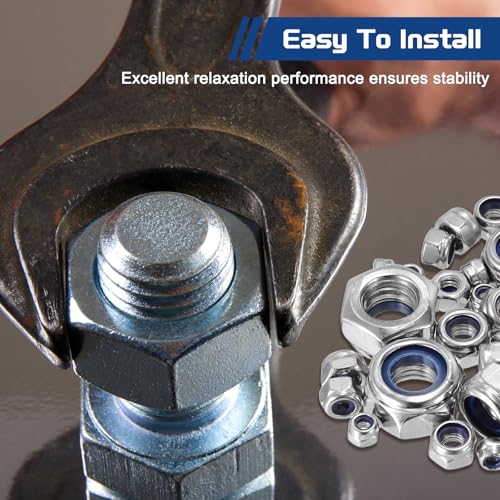 25Pcs M14-2 Nylon Locking Hex Nuts 304 StainlessSteel Silver - color: Silver, size: M14x2mm