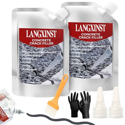 Concrete Crack Filler, Waterproof Repair Sealant for Driveways 2 PCS