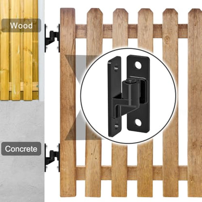 Insaga Heavy Duty Gate Hinges 6MM Thick Carbon Steel, 600LB Load Capacity Black Wall Mount Gate Hinge with 8 Screws, Electrocoated Rustproof Farm Gate Hinges for Wood Metal Fence Gates, 2Pack - color: Black-2Pack (Screws)