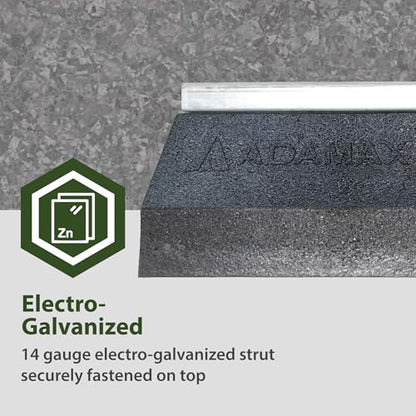 Adamax RTS14-10 Rooftop Support Block with Galvanized Steel Strut | Sleeper Curb Replacement, Black - size: 10 inches