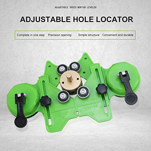 Drill Bit Hole Saw Guide, Adjustable Tile Hole Cutter Centering Locator Holder Jig Fixture for Ceramic,Tile,Glass(Color:Green) - color: Green