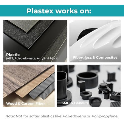 Plastex Plastic and Fiberglass Repair - Easily fix, Recreate Broken Plastic, Fiberglass Wood & More! Plastex Master XL Tech Kit - color: Master Kit (Black/White/Clear), size: 200 grams