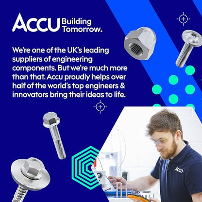 Accu - M5 x 25mm Full Thread Cap Head Screws (DIN 912) - Stainless Steel (A2) (Pack of 20) - color: Stainless Steel (A2), size: M5 x 25mm