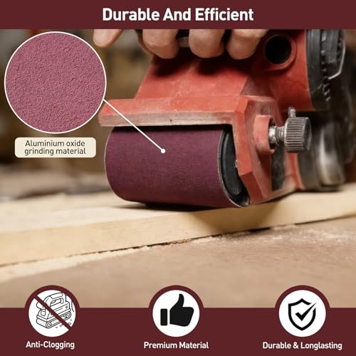 3" x 21" Sanding Belts for Belt Sander, Assorted Grits 12 Pcs (3 Each of 80 120 150 240), Aluminum Oxide Sanding Belts for Woodworking Metal Polishing Knife Sharpening - size: 3" x 21"