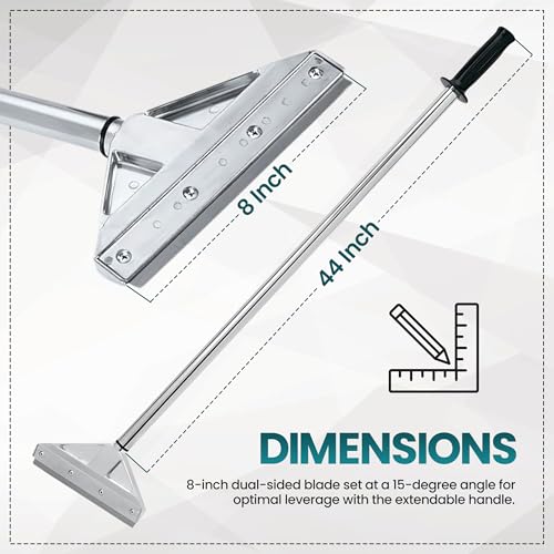 8-Inch Floor Scraper Tool with Razor Blade, Long Handle - size: Pack of 1