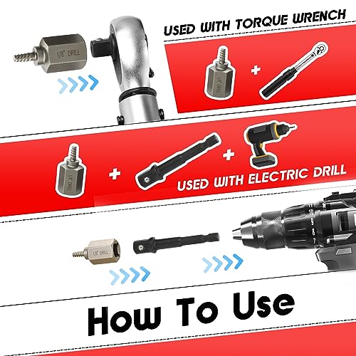 22Pcs Screw Extractor Set Left Hand Drill Bit Set with Hex Adapter - size: 22Pcs