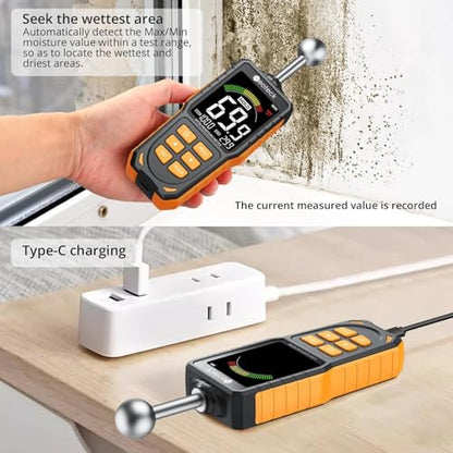 Neoteck Rechargeable Spherical Moisture Meter 5-40mm Inductive Depth