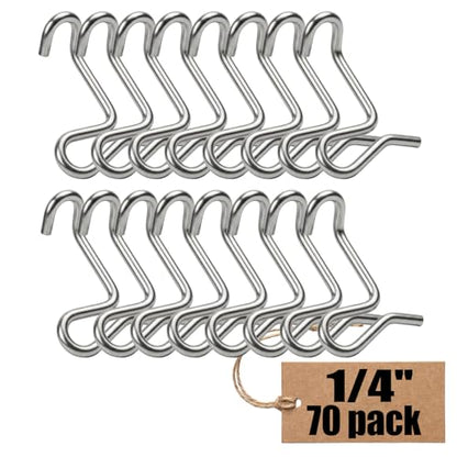 70 Pack 6mm Fence Wire Tighteners, 1/4" Barb Wire Tightener Clips Fence Tools Wire Tensioner for Fast Tightening Metal Fence Post Farm Garden Fence(Tightener Handle Not Included)