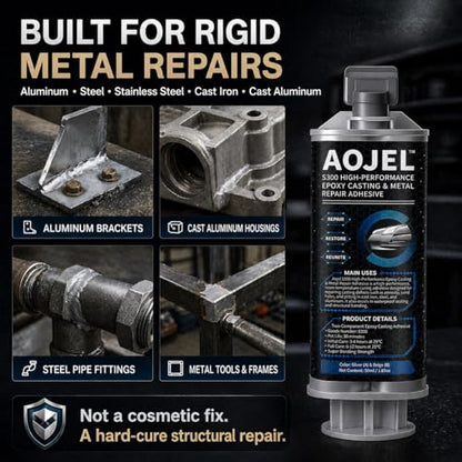 S300 Structural Metal Epoxy for Aluminum & Steel, Cold Weld, 1.69 oz