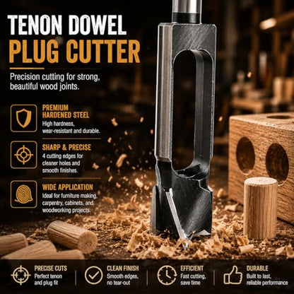 5/8 in. Wood Tenon Dowel Plug Cutter Tenon Cutter Plug Maker Woodworking Drill Bit - size: 5/8"