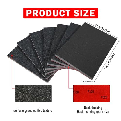20PCS 3 x 4 Inch 240 Grit Sanding Sponge, Ultra Fine Sanding Sponges Pads, Soft Foam Hand Sanding Block Dry Wet Sandpaper Blocks for Model Drywall Metal Wood Furniture Polishing - style: 240 Grit 20PCS