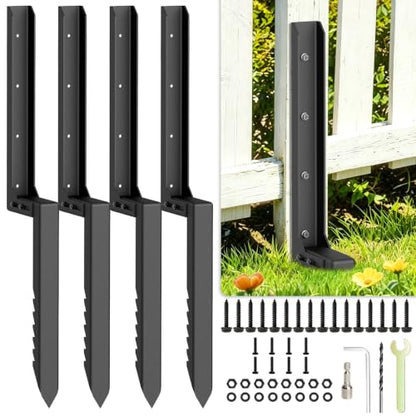4PCS Fence Post Repair Kit with Serrated Design & Adjustable Width