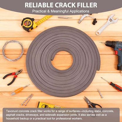 Flexible EPDM Rubber Strip (50 ft Long x 1/2 inch Wide) - Concrete Crack Repair & Replacement, Weather & Aging Resistant Expansion Joint Filler for Driveways, Sidewalks - size: 1/2 Inch, 50 Ft