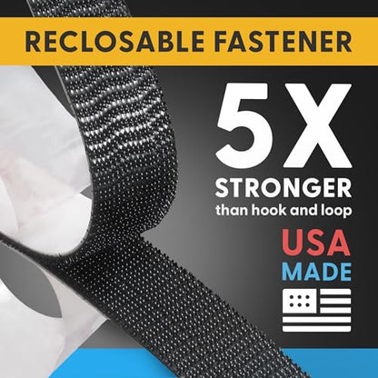 Industrial Strength - 5FT Black Indoor/Outdoor Adhesive Mounting Tape - Self Mating Reclosable Fastener Compatible with 3M SJ3550 / SJ3560 Dual Lock - size: 5 FT, style: Black