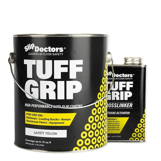 Tuff Grip Extreme Non-Skid Paint for Ramps, Floors, Decks & Stairs – Textured Anti-Slip Grip Coating for Slip Resistant Traction (Safety Yellow) - color: Safety Yellow