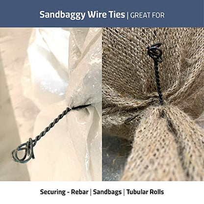 Sandbaggy Double Loop Rebar Wire Bar Ties | 16 Gauge | Made of Industrial Grade Wire | Great for Securing Rebar, Sandbags & More | Extra Long Length (18 Inch Length, Pack of 1000) - size: 18 Inch Length, style: Pack of 1000