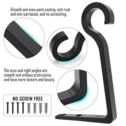 QIEGL 6inch Al-Alloy Hanging Plant Bracket Black 2 Pack - color: Black, size: 6in Aluminum Alloy