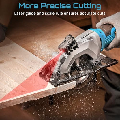 SEESII Mini Circular Saw, 4.8A 4000RPM Corded Compact 4-1/2" Saw with Laser