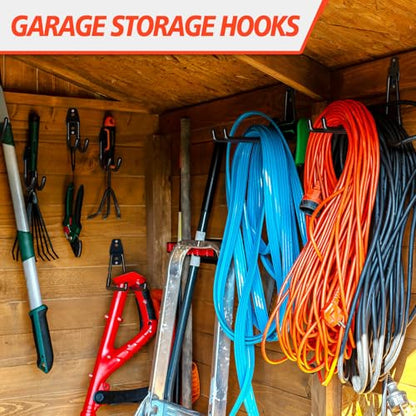 20-Pack Garage Hooks for Storage & Hanging Items, Save Space - color: 20 Pack Black
