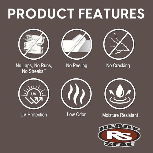 Ready Seal Exterior Wood Stain & Sealer, Dark Walnut, 5 Gallon - color: Dark Walnut, size: 5 Gallon